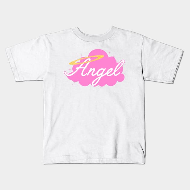 Y2K Angel Pink Kids T-Shirt by lolosenese